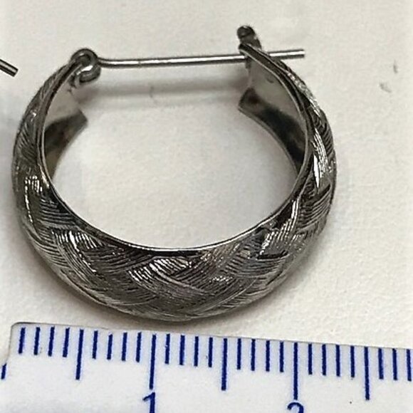 silver tone vintage steel hoops - Picture 5 of 5